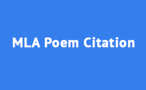 How to Cite a Poem in MLA Style